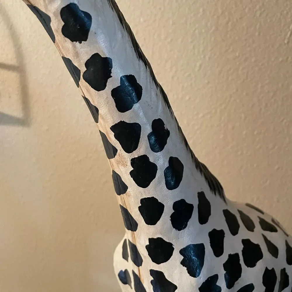 Giraffe Leather Wrapped Old 19 inches Tall Decorative Giraffe